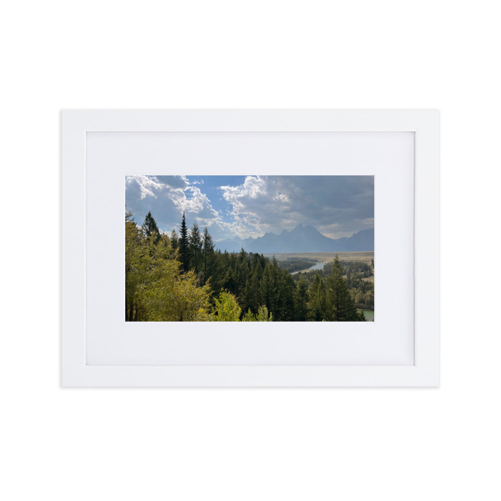 Grand Teton Floating Photograph Print in Mat with Frame