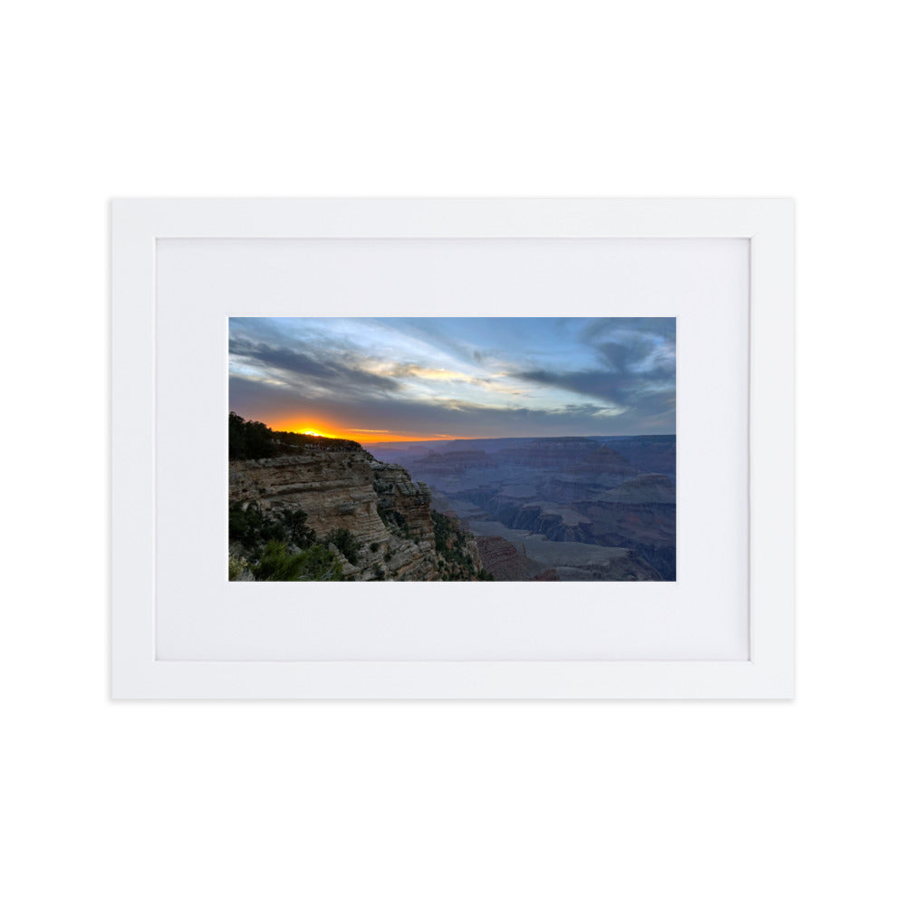 Grand Canyon Sunset Photograph Print in Mat and Frame