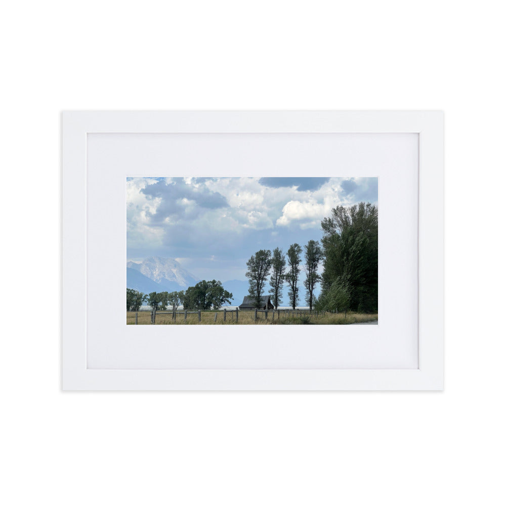 Grand Teton Mormon Row Photograph Print with Mat in Frame