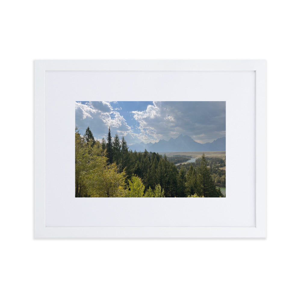 Grand Teton Floating Photograph Print in Mat with Frame