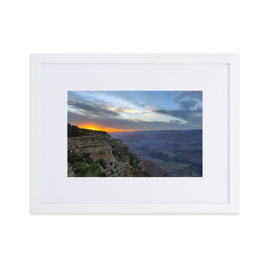 Grand Canyon Sunset Photograph Print in Mat and Frame