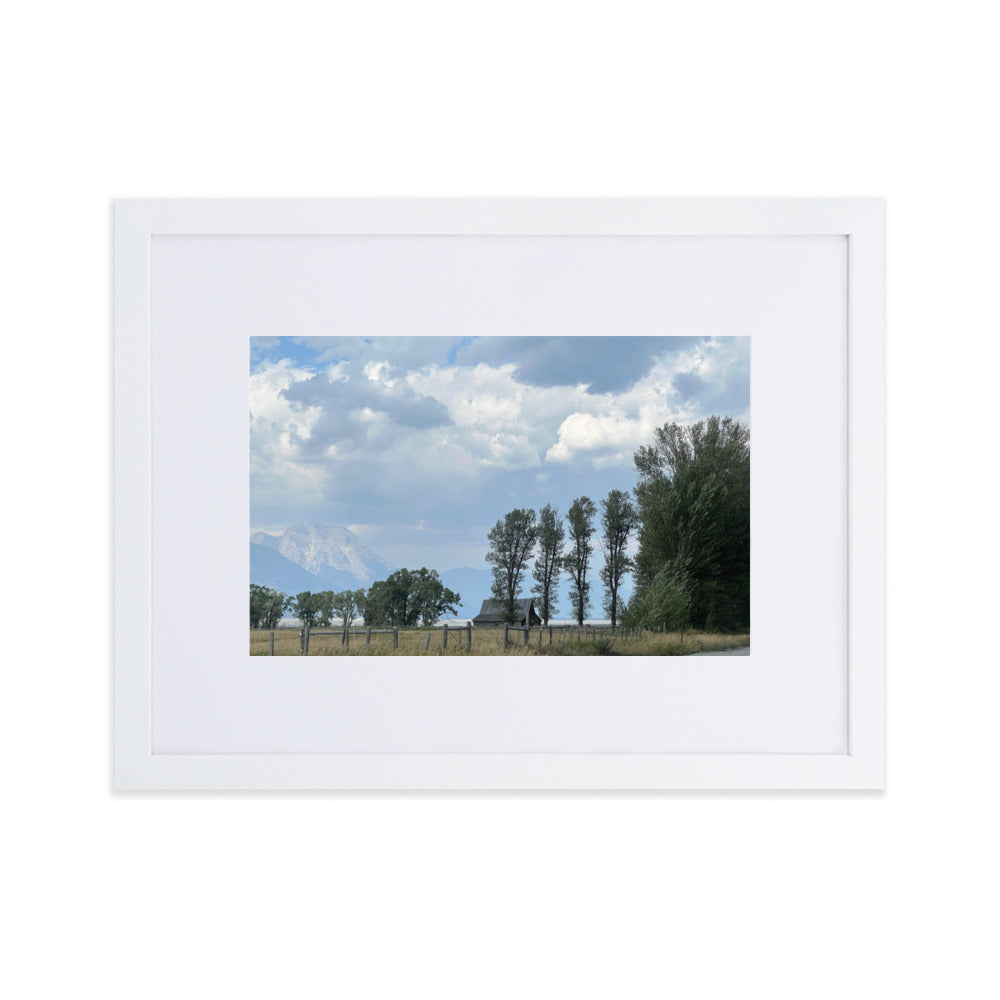 Grand Teton Mormon Row Photograph Print with Mat in Frame