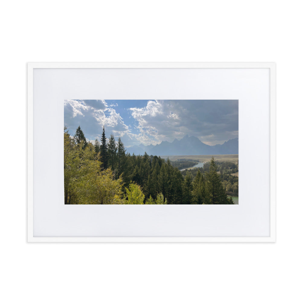 Grand Teton Floating Photograph Print in Mat with Frame