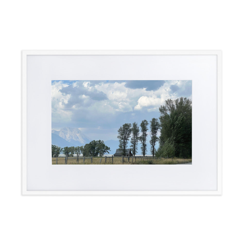 Grand Teton Mormon Row Photograph Print with Mat in Frame